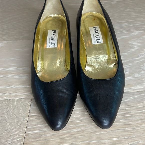 PANCALDI Italian supple black pumps size 8.5 AA - Picture 1 of 8